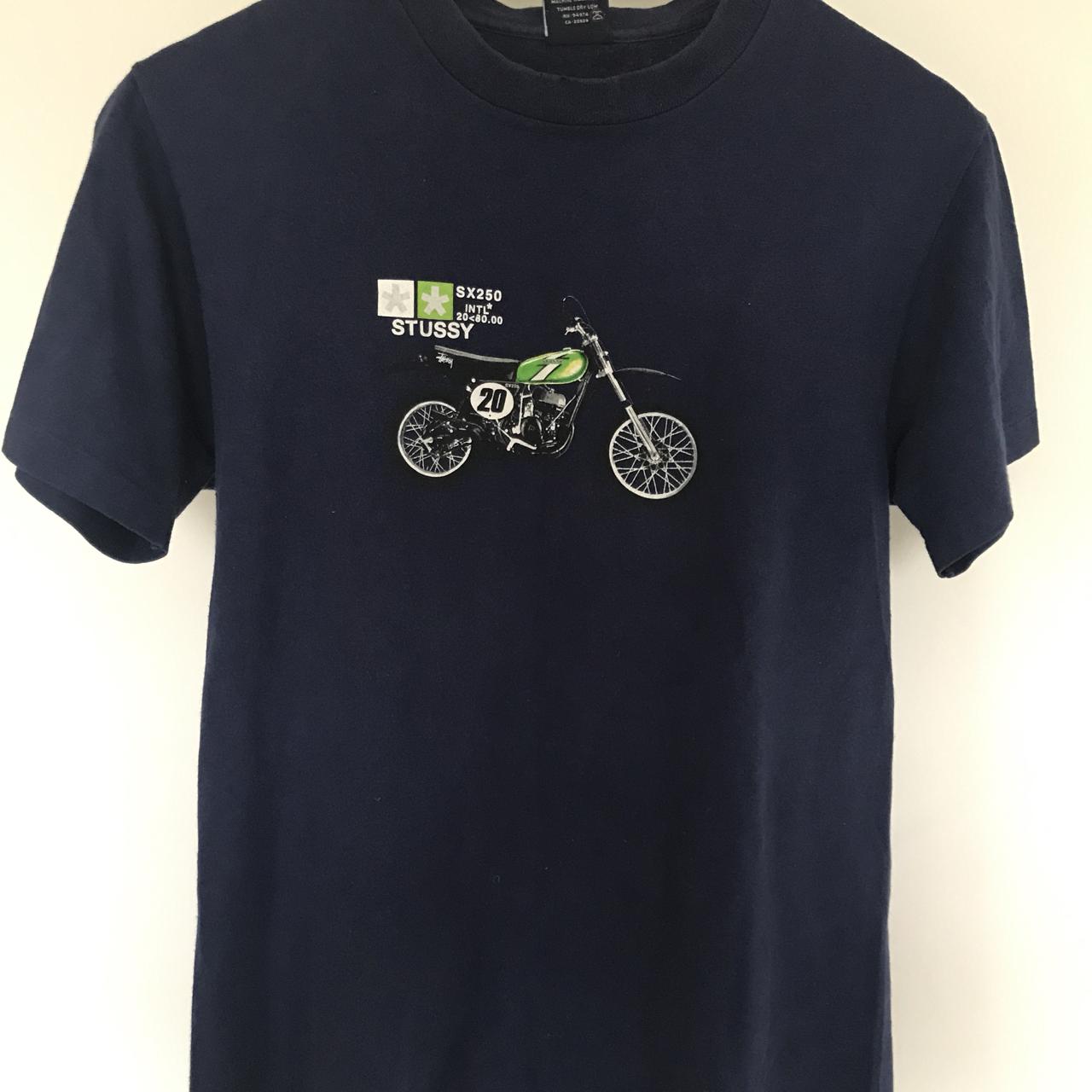 【OLD STUSSY】Stussy Motocross Rider Tee Stussy 90s Vintage SX250 Motocross T-Shirt S Blue Made in