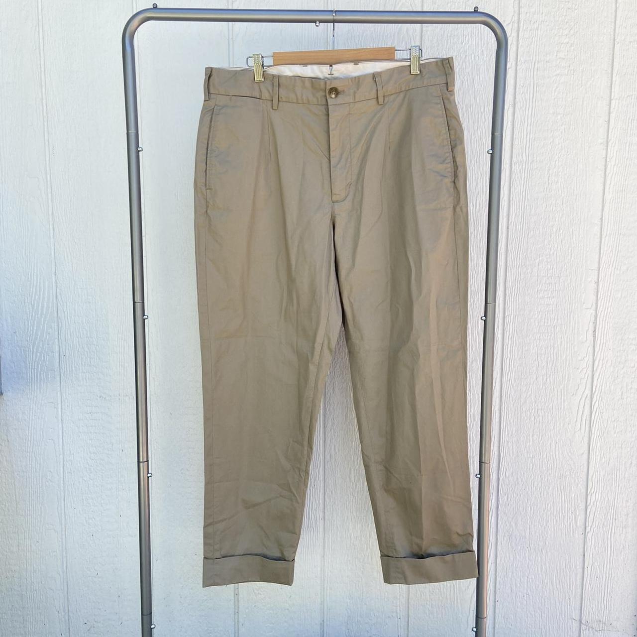 Engineered Garments Men's Khaki and Cream Trousers | Depop