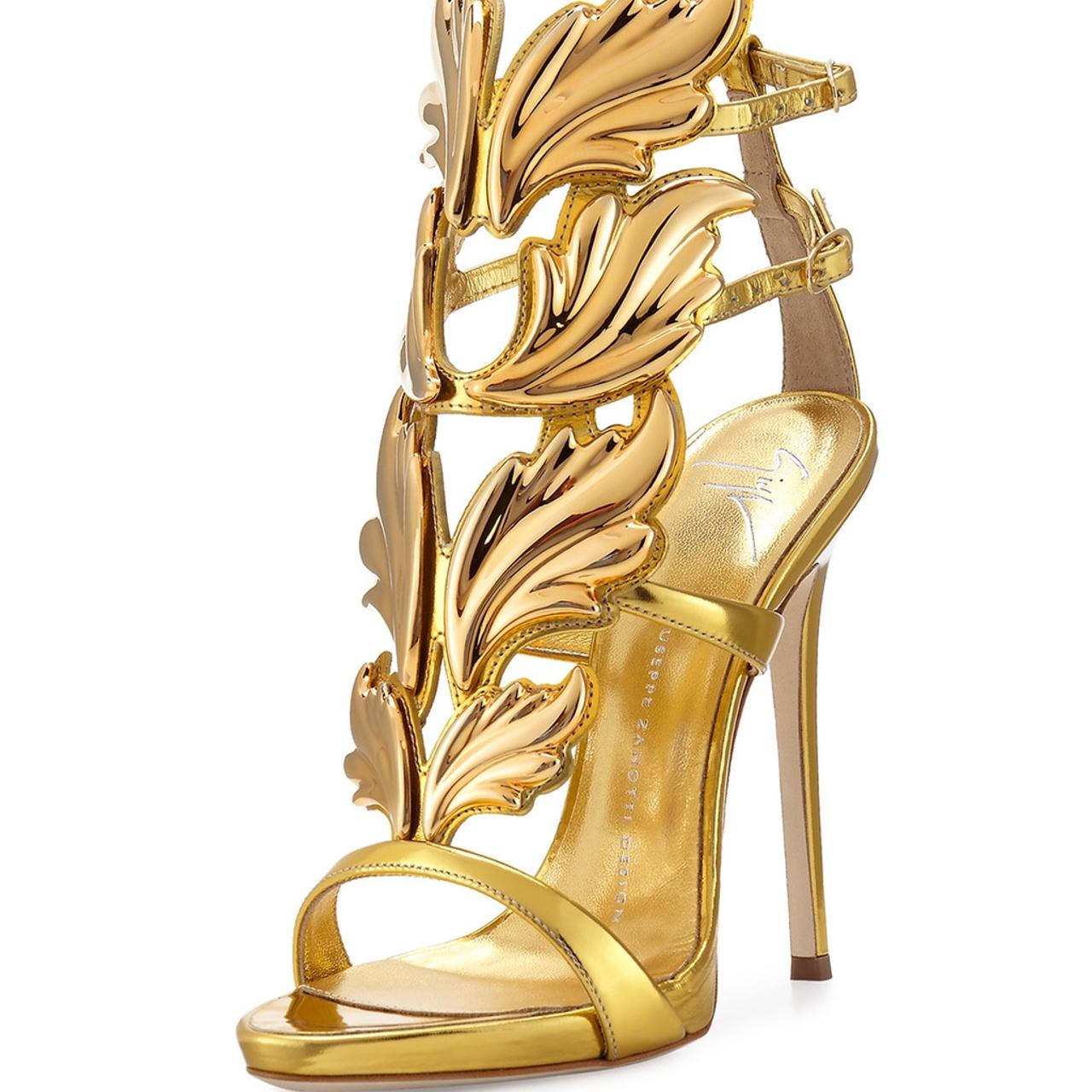 Authentic Gold Leaf Wing High Heel... Depop
