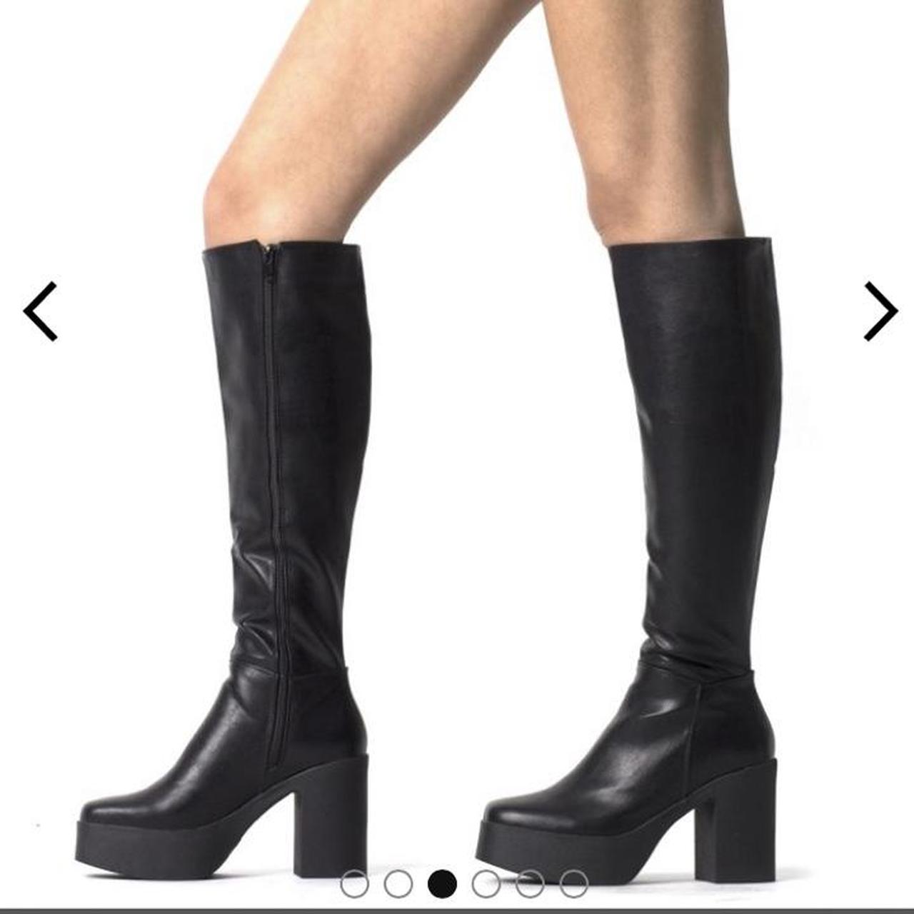 yes boss knee high platform boots