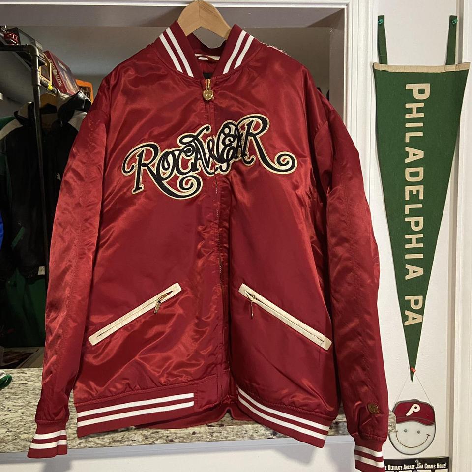 Vintage Mens XXL Maroon Jay-Z Rocawear Full Zip... - Depop