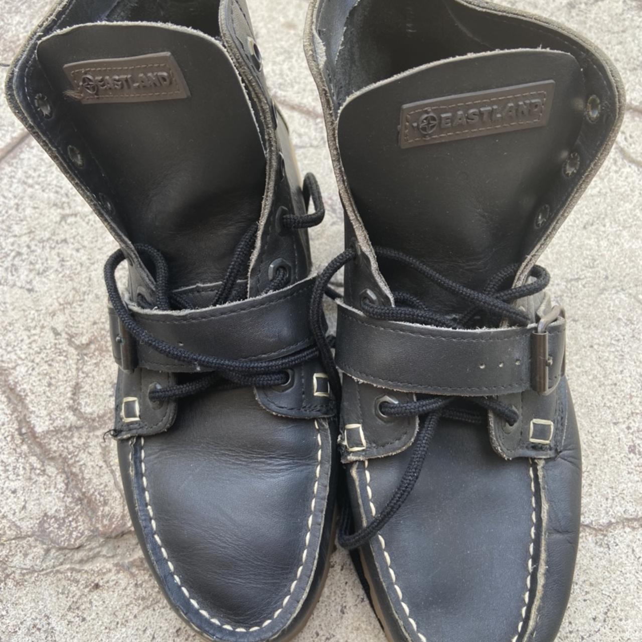 Eastland Men's Tan and Black Boots | Depop