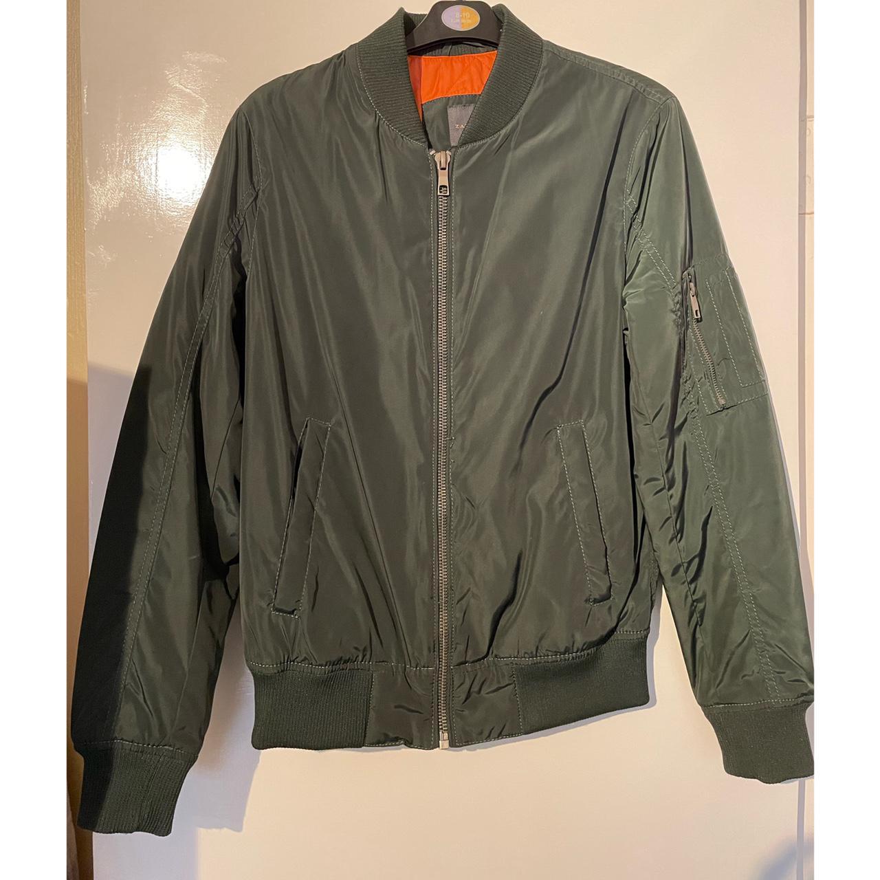 Zara Man khaki bomber jacket Size small | like new... - Depop