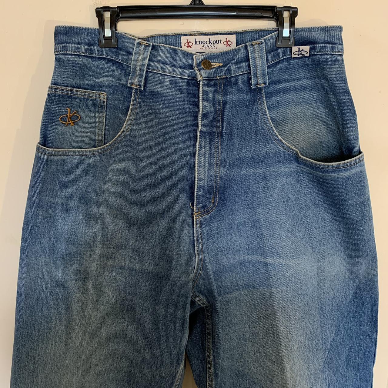 Dead-stock VTG “knockout” jeans wide leg,... - Depop