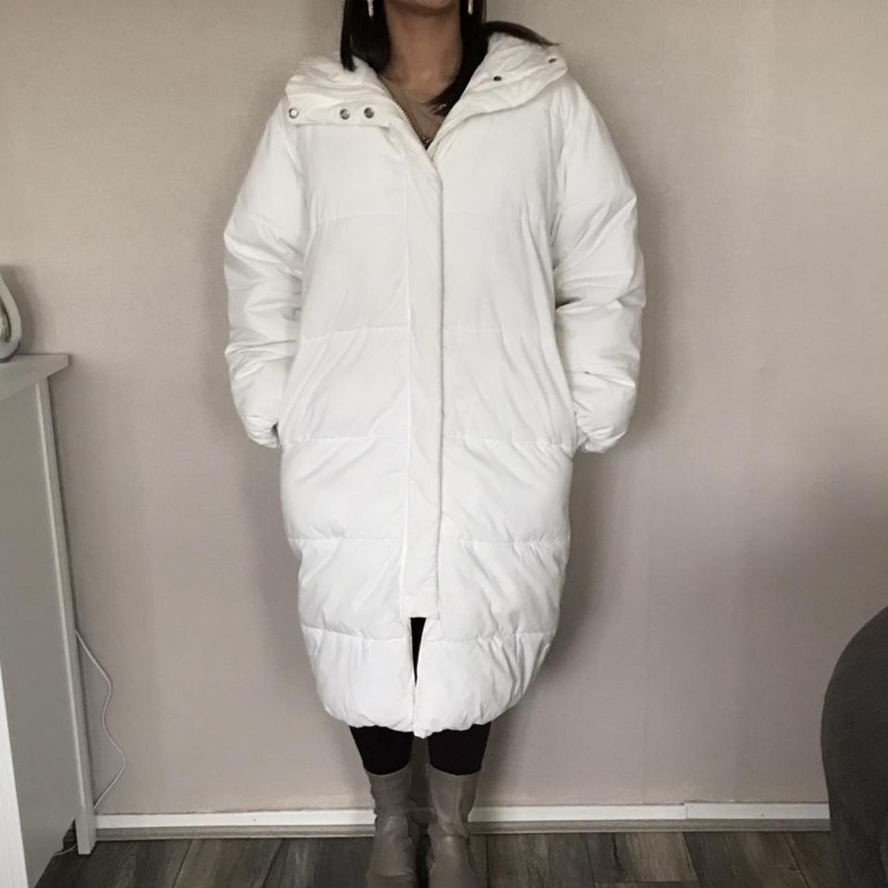 H&M Padded Parka Cream Size XS Excellent condition - Depop