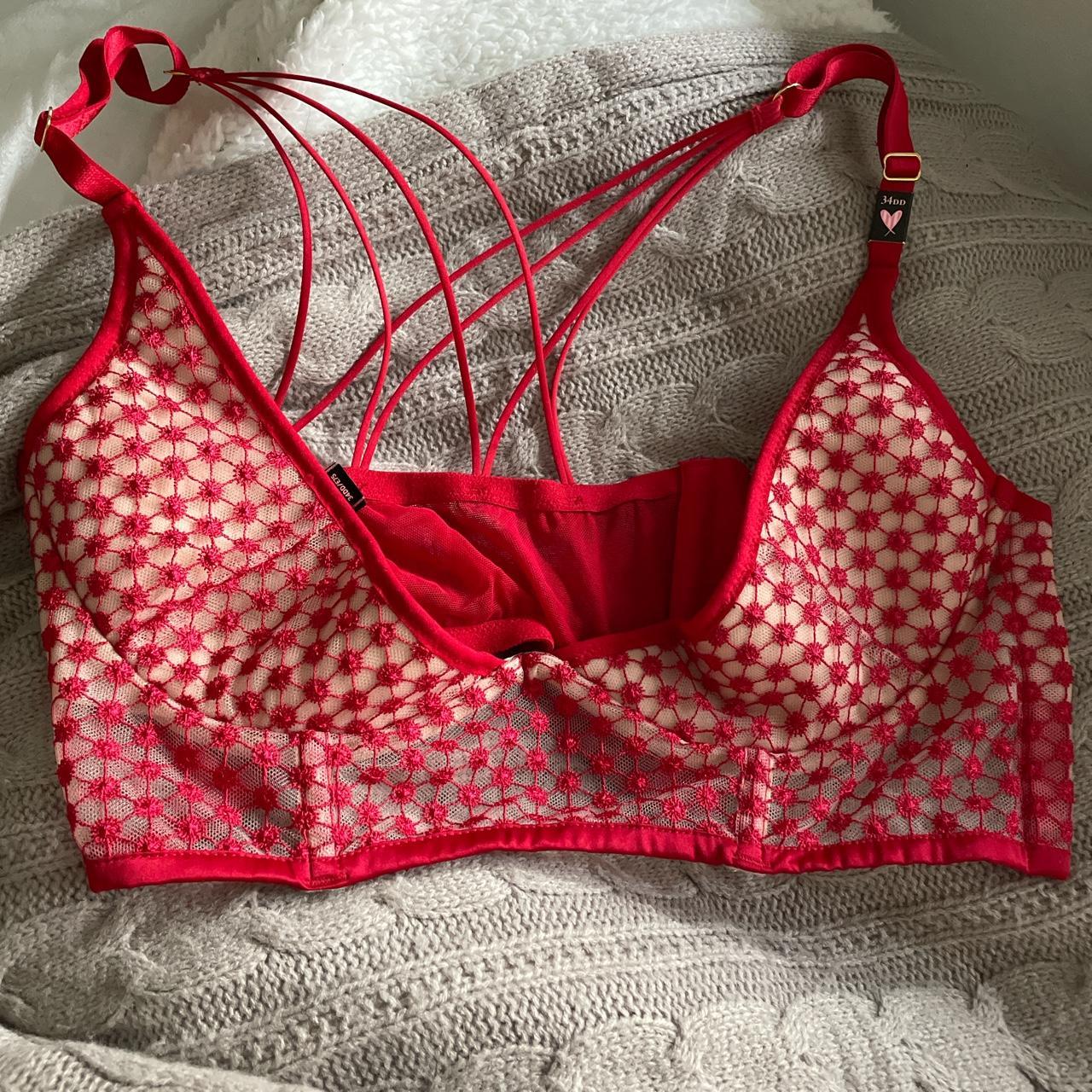 Victoria secret red bralette, half cupped. New with - Depop
