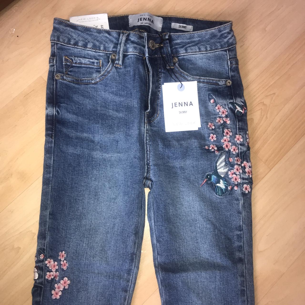 Embroidered jeans 2024 new look