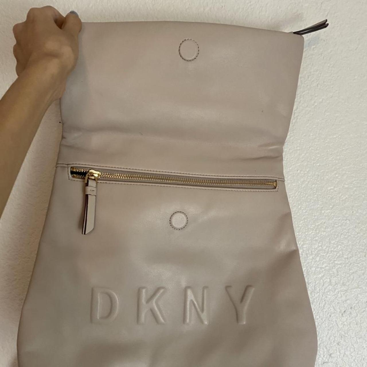 DKNY Women's Tan and Cream Bag Depop