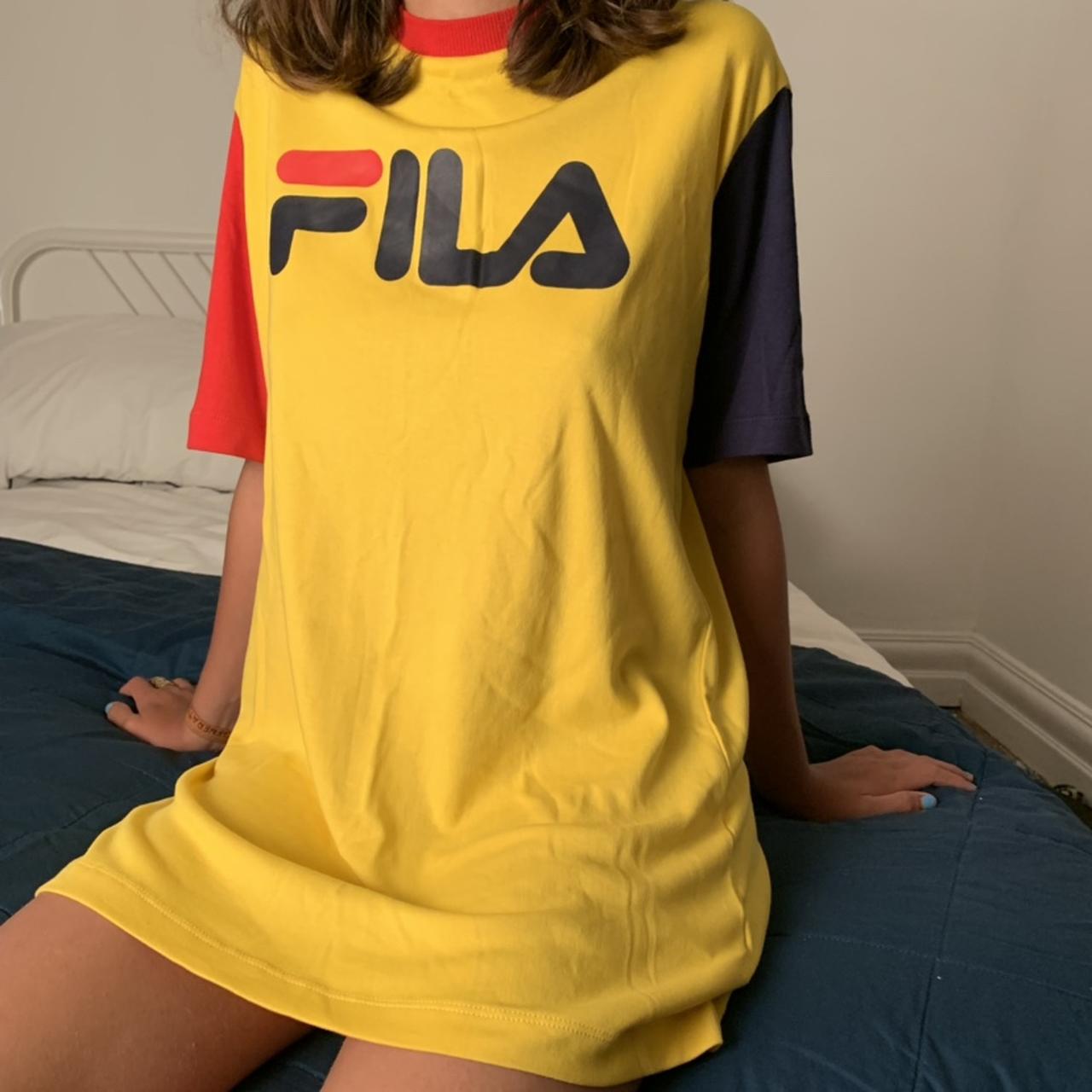 Yellow and deals red fila shirt