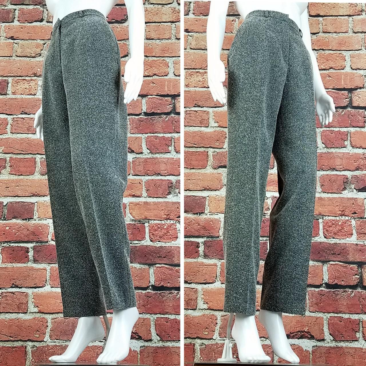 Vintage black trousers High waisted ladies pleated trousers black