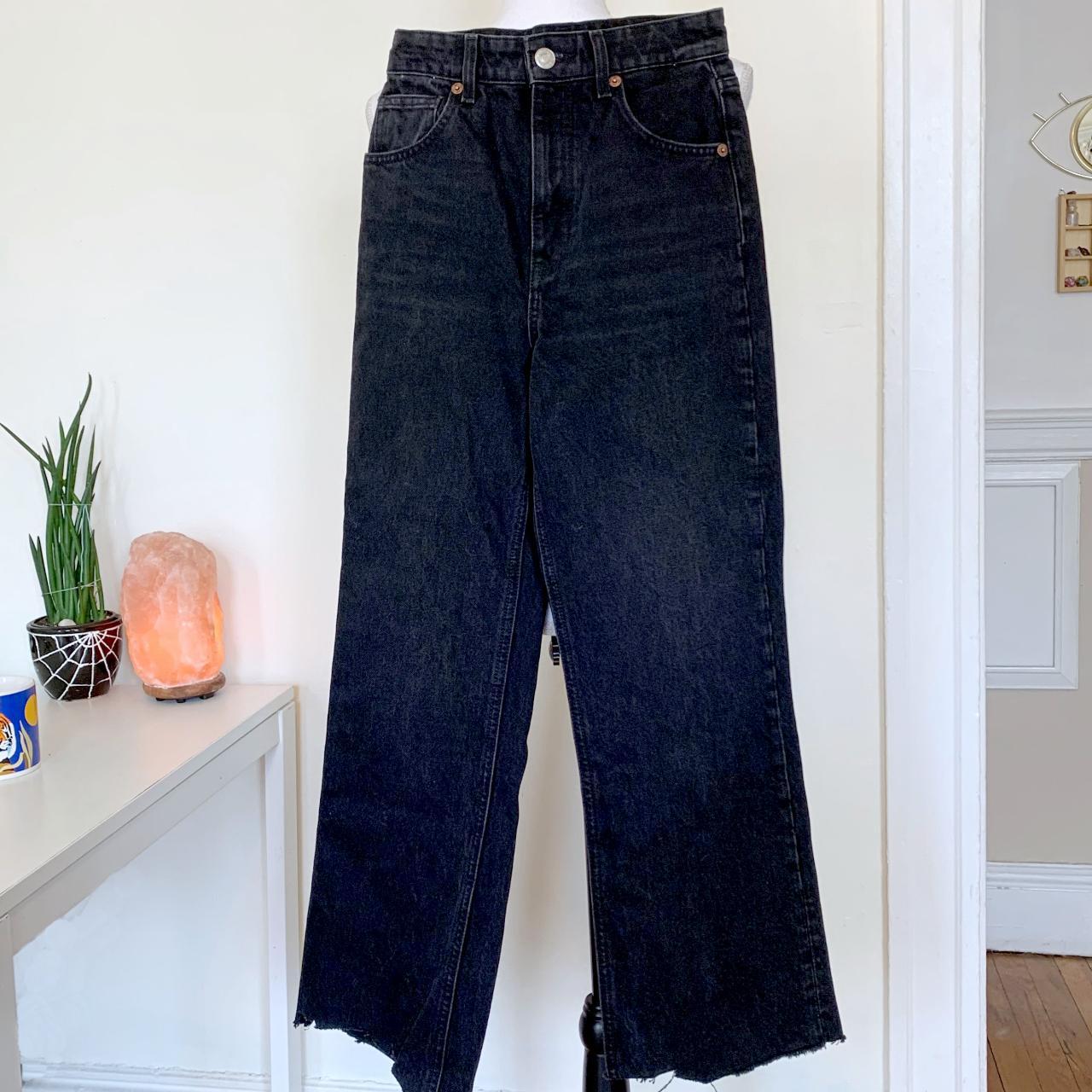 Zara High Waisted Black Widestraight Leg Jeans With Depop 2194