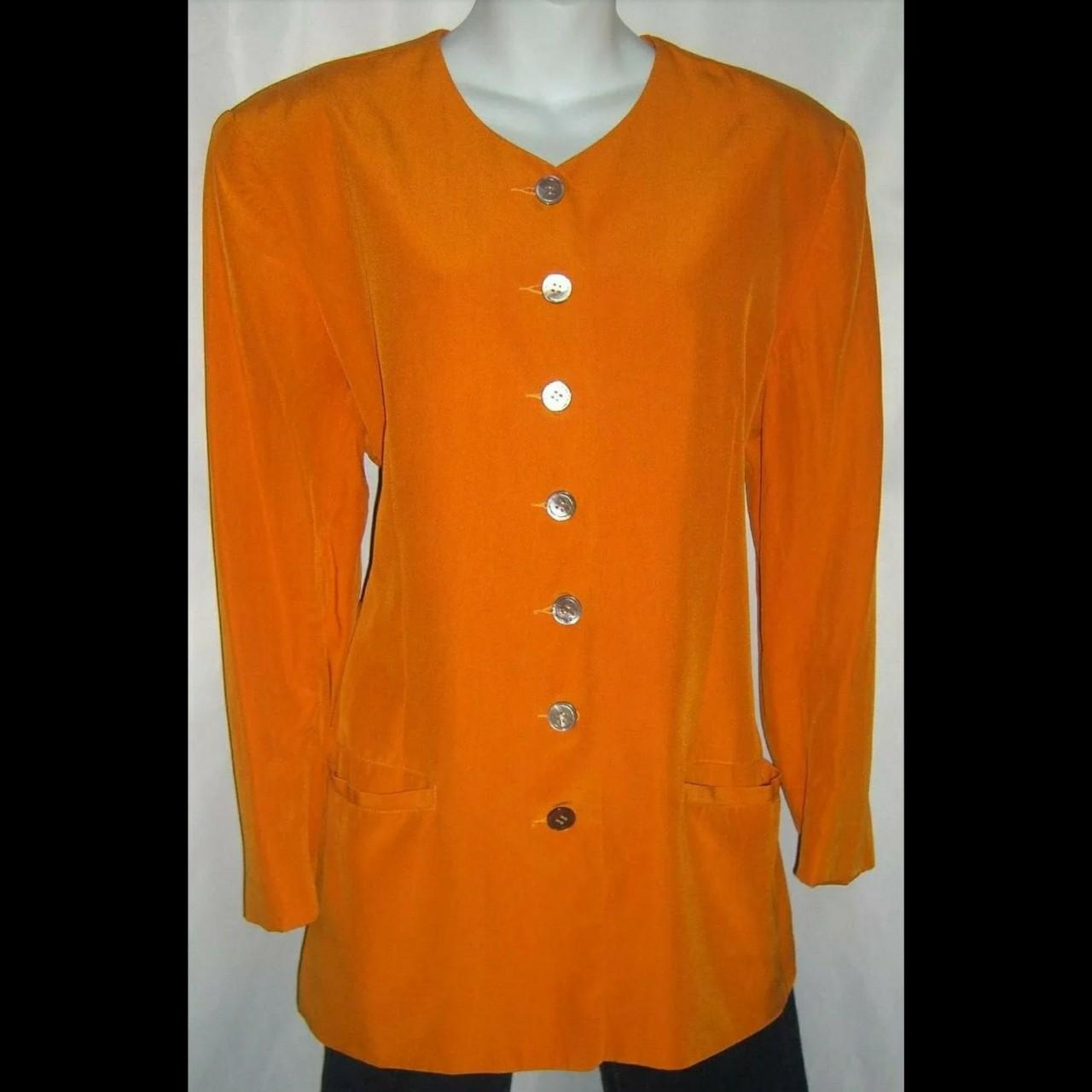 Adrienne Vittadini Women's Orange Jacket | Depop