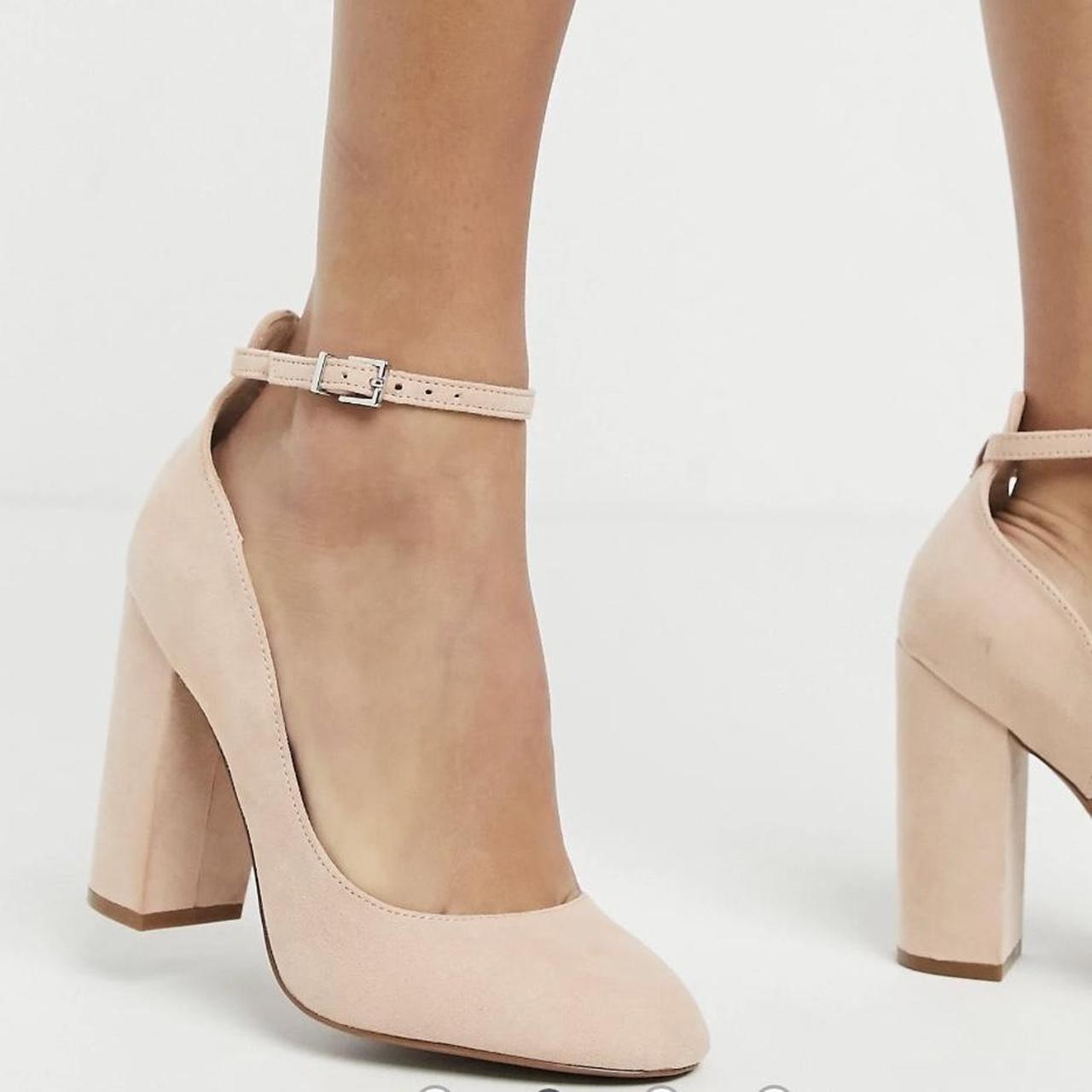 ASOS Placid High Block Heels In Blush Pink Size Depop