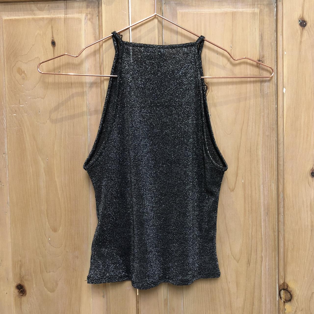 Black sparkly halter neck top H&M Stretchy... - Depop