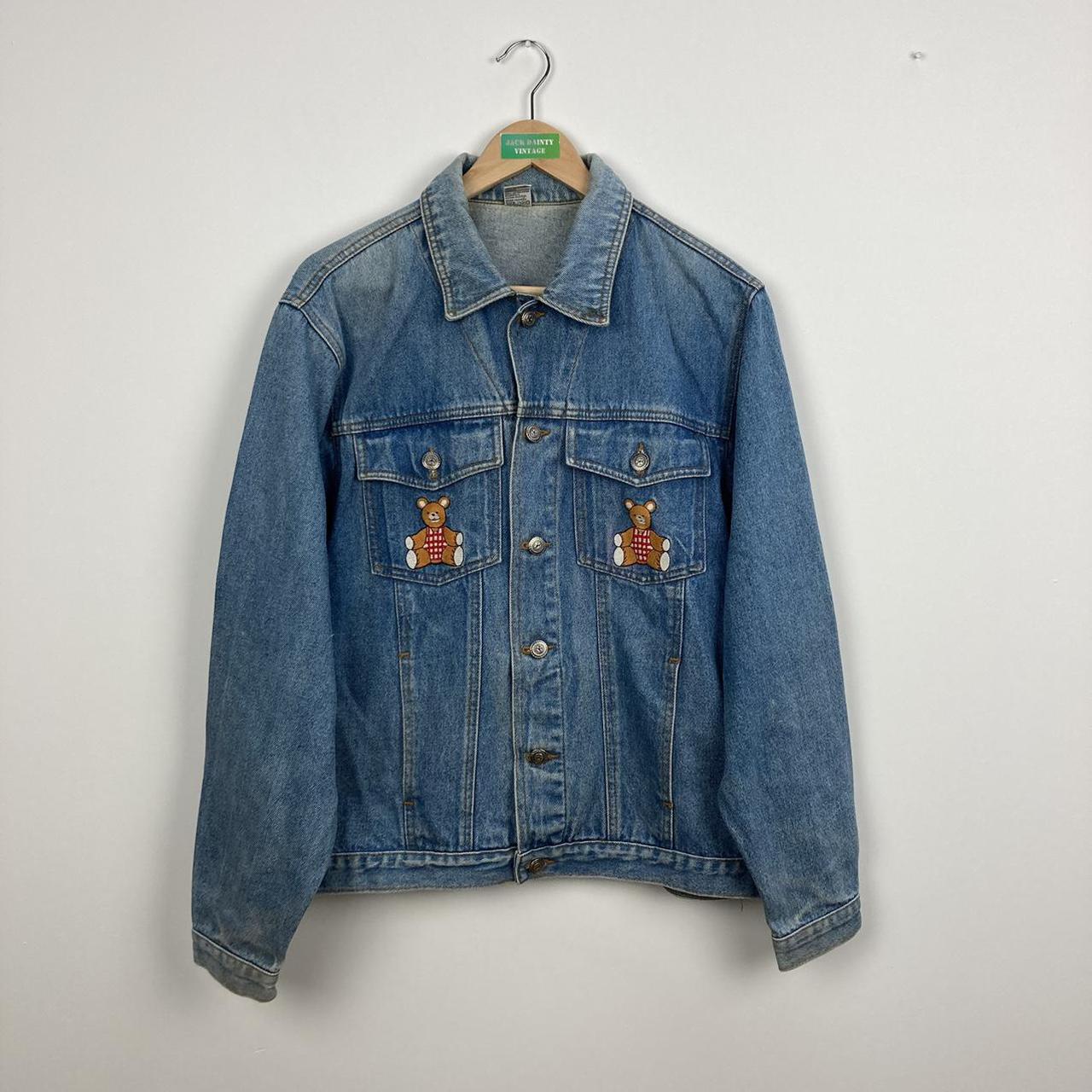 Vintage boxy denim jacket with embroidery This is... - Depop