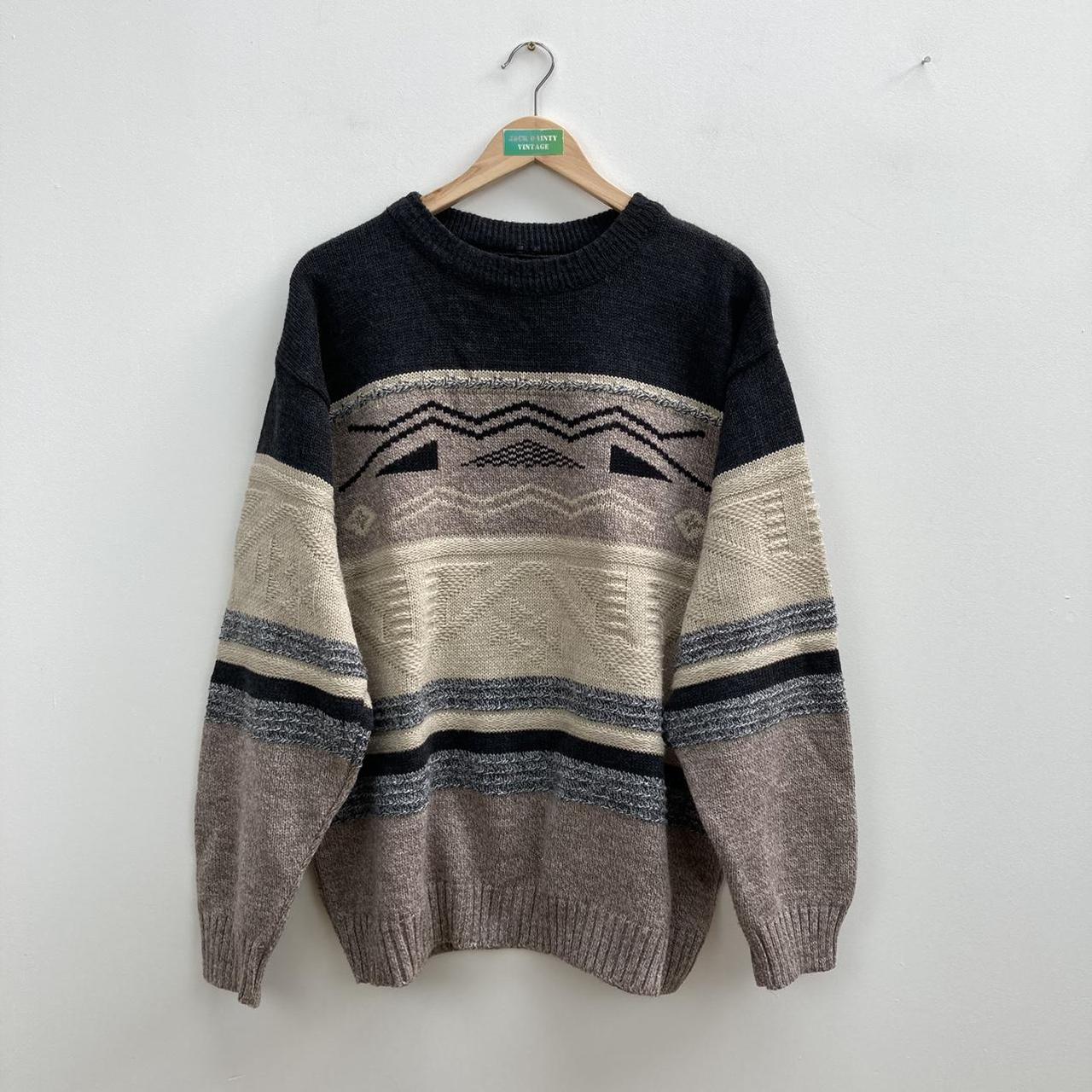 Vintage patterned knitted jumper This is our best... - Depop