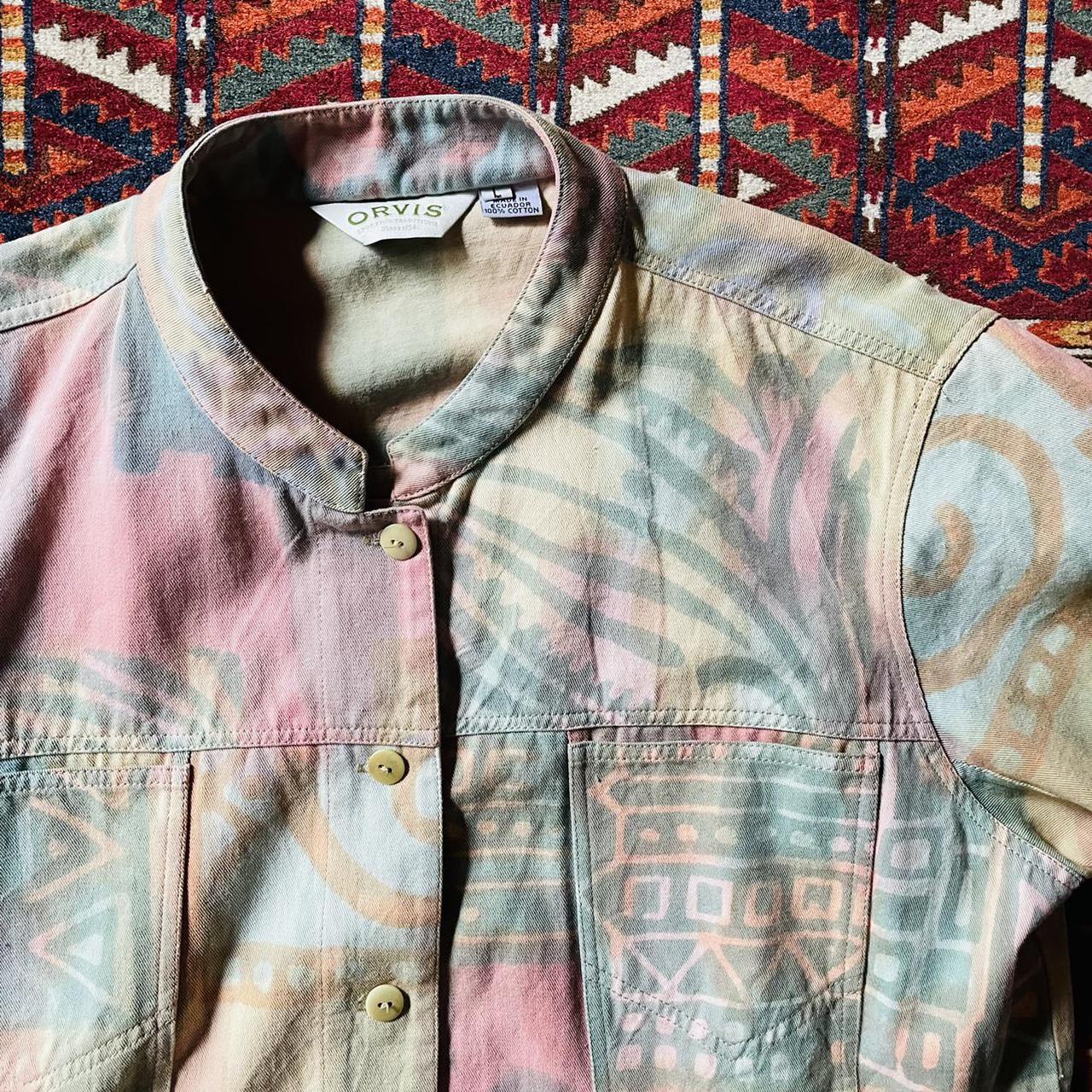 Orvis Canvas Jacket All Over Tropical Fish Print Vintage 80s