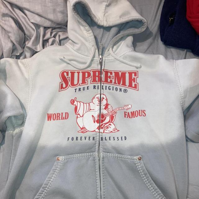 Supreme cutout hoodie in grey men's medium Been - Depop