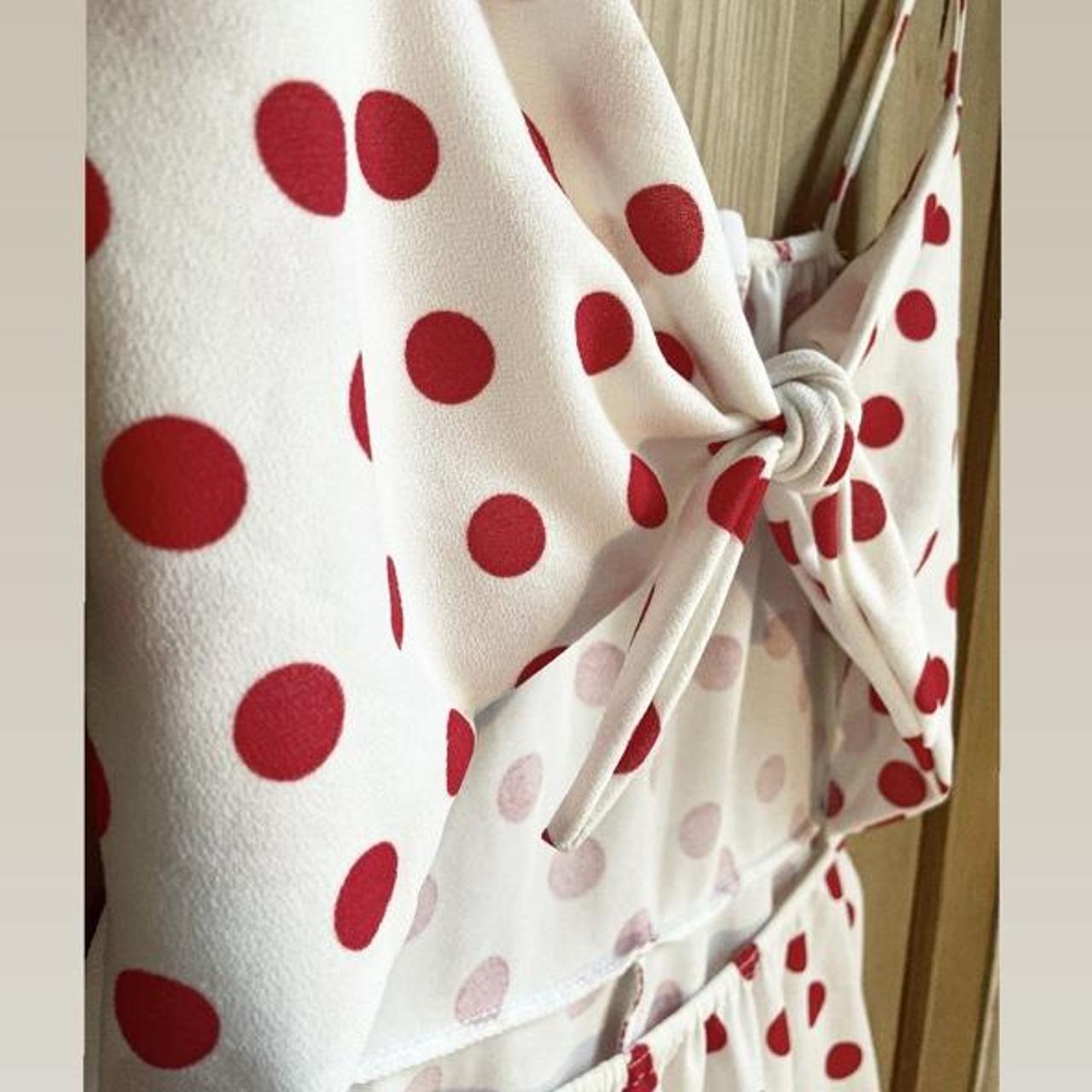 polka dot tie front dress