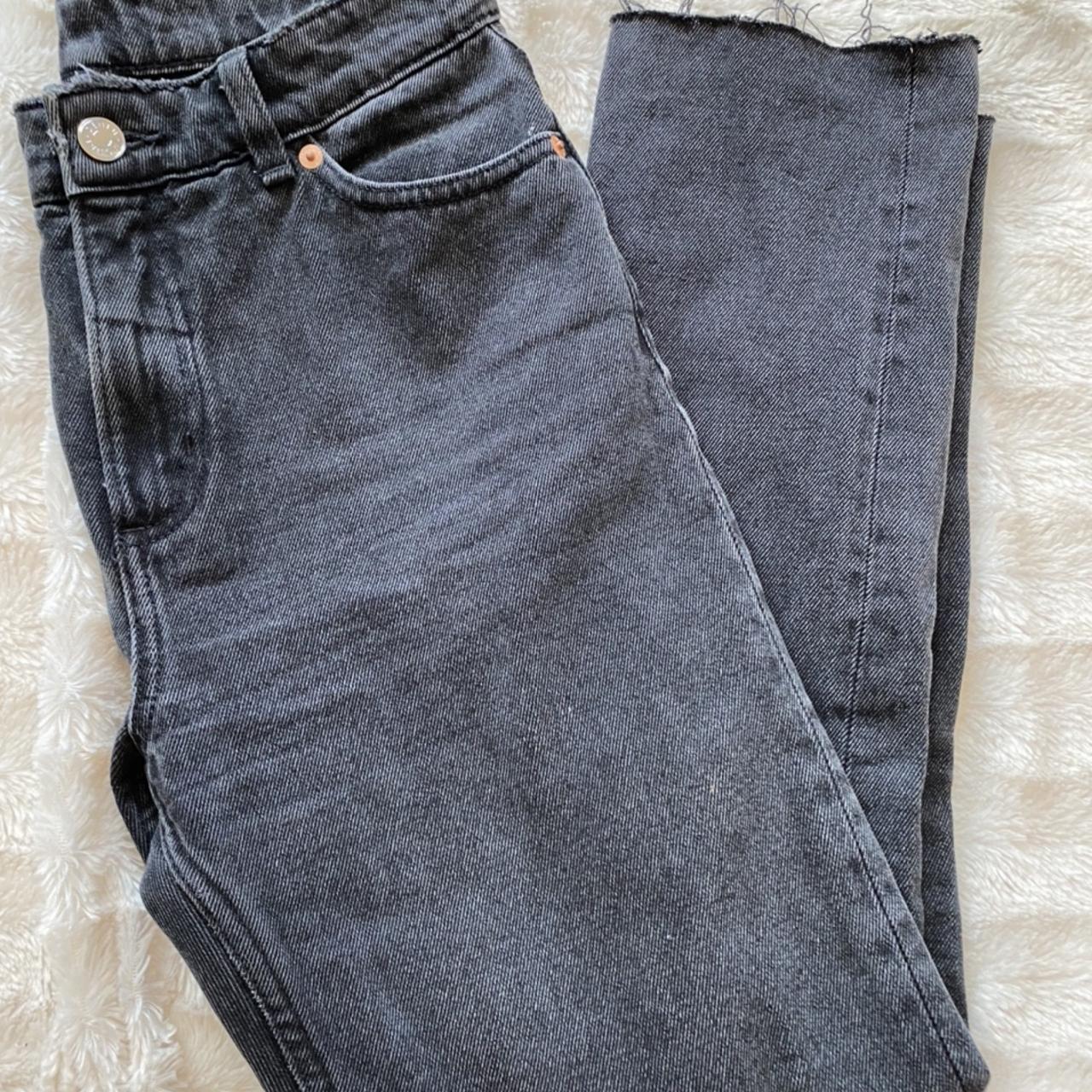 Monki black faded mom jeans, only worn once or twice... - Depop