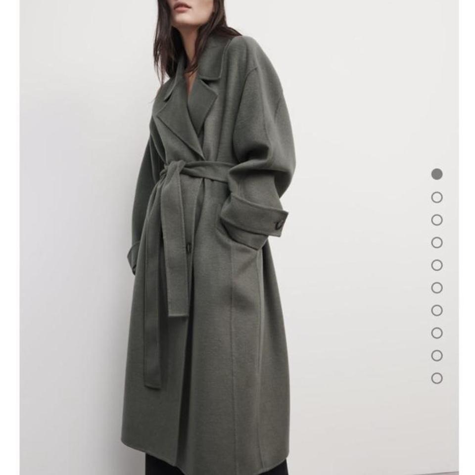 zara belted coat khaki