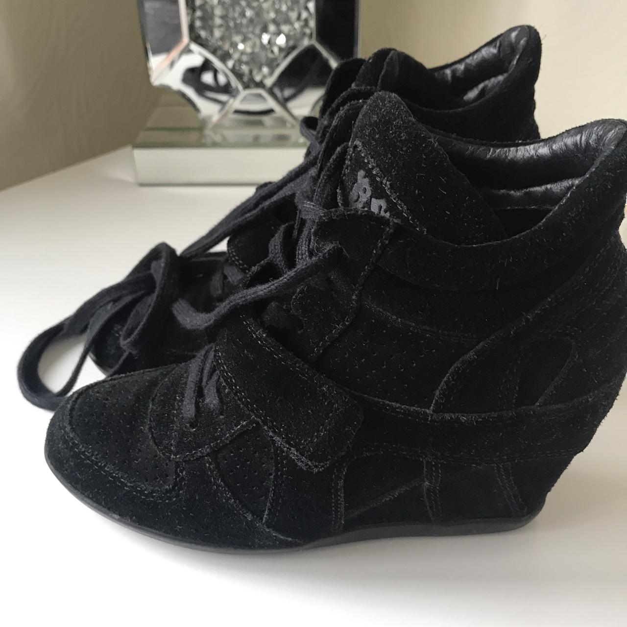 ash wedge trainers black