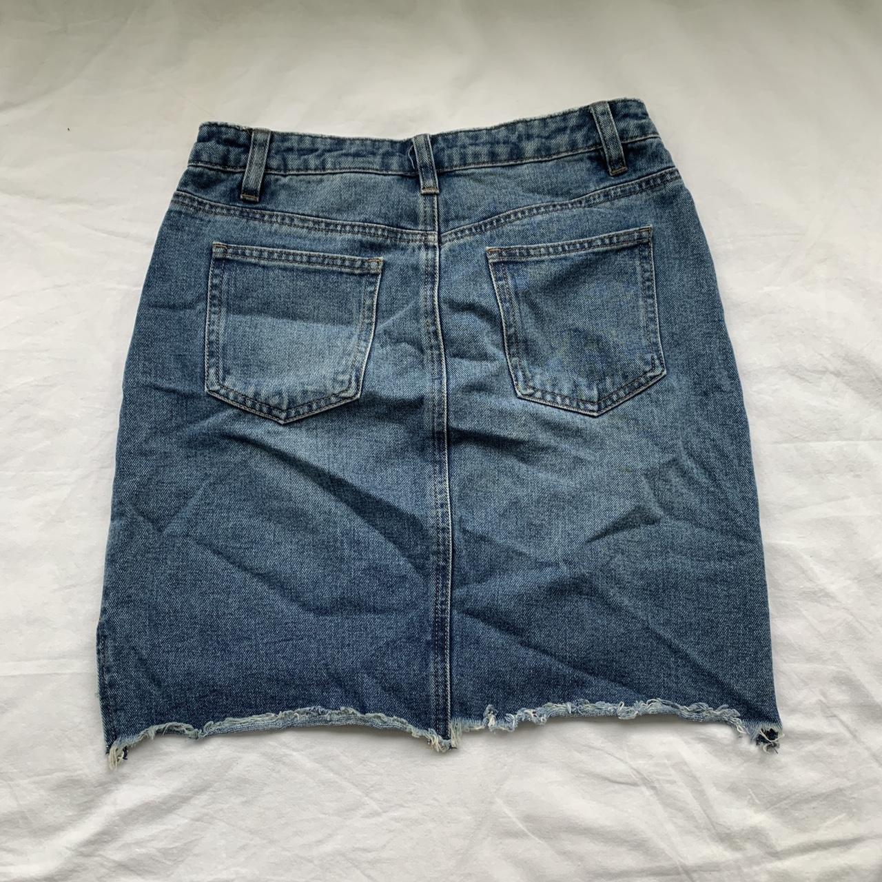 Next Denim Mini Skirt Cute Length Difference Depop