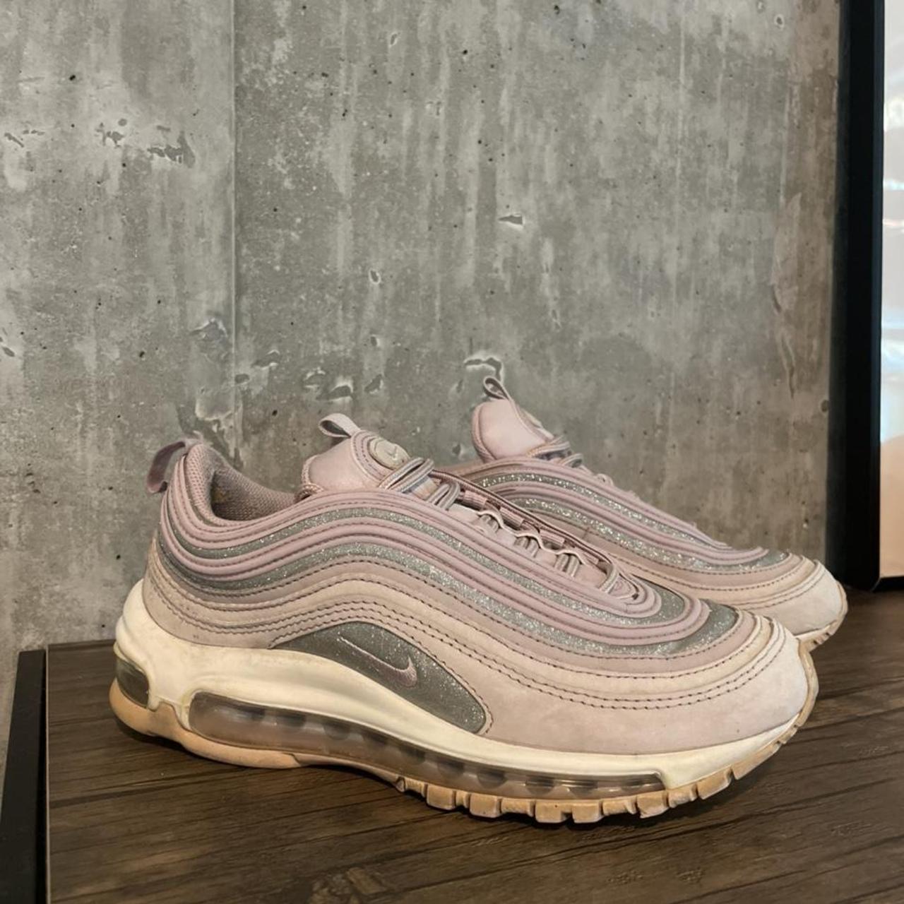 Nike air max 97 baby pink and silver glitter... - Depop