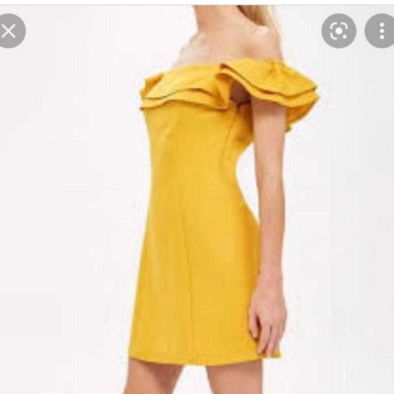 Topshop yellow shop bardot dress