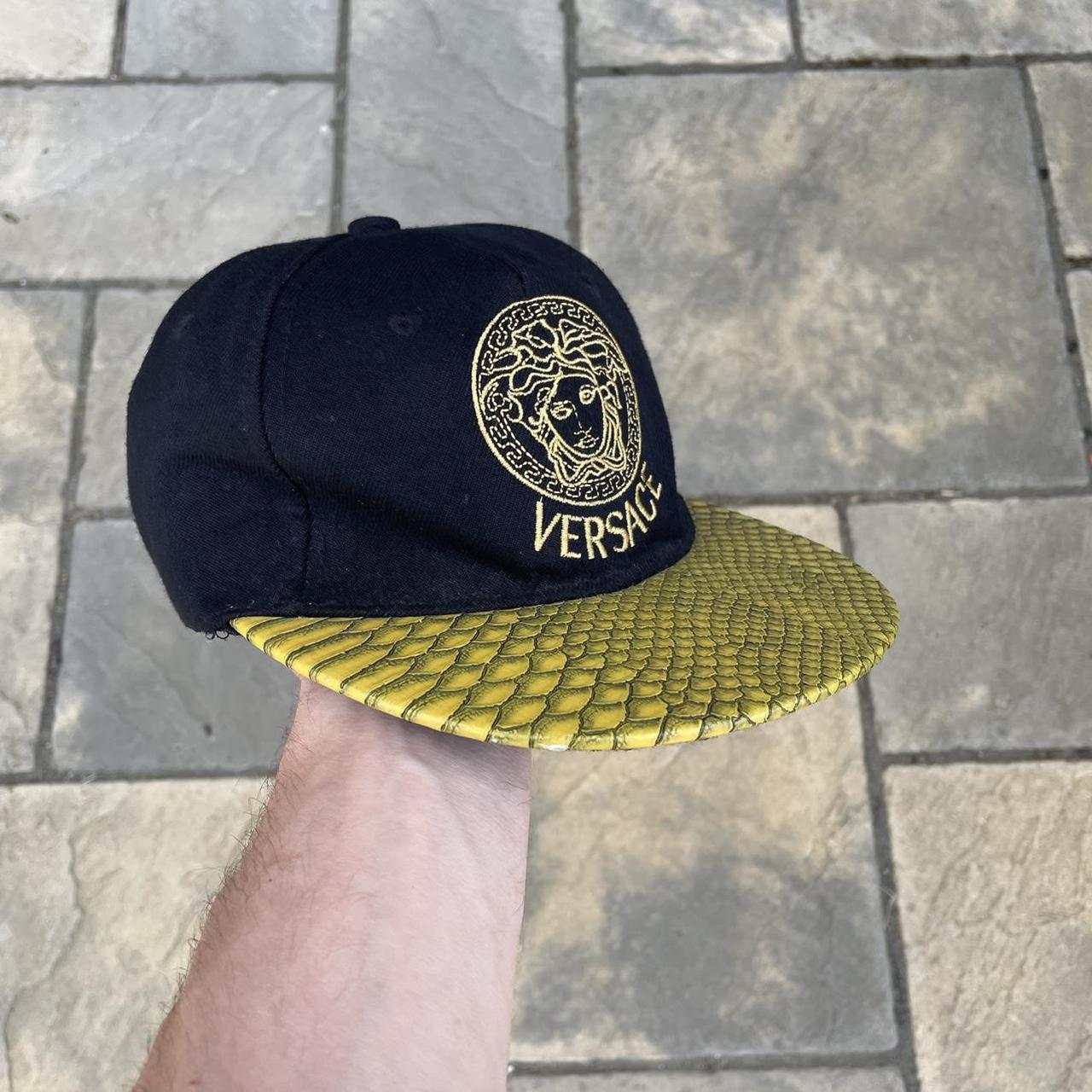 Versace Cap Vintage Versace Cap With Leather Peak... - Depop