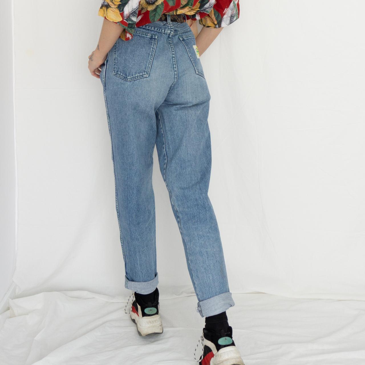 High-waisted 80s jeans with pleats on the front, 3... - Depop