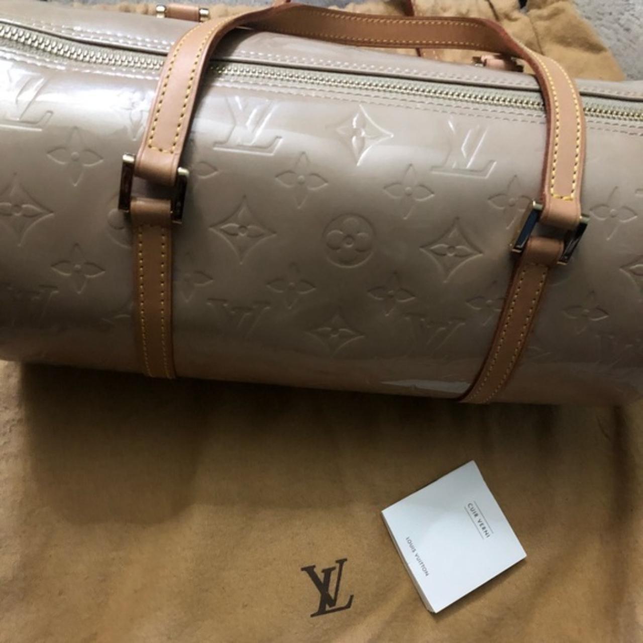 Louis Vuitton, Bags, Louis Vuitton Bedford Monogram Vernis Nude Tan  Patent Leather Tote