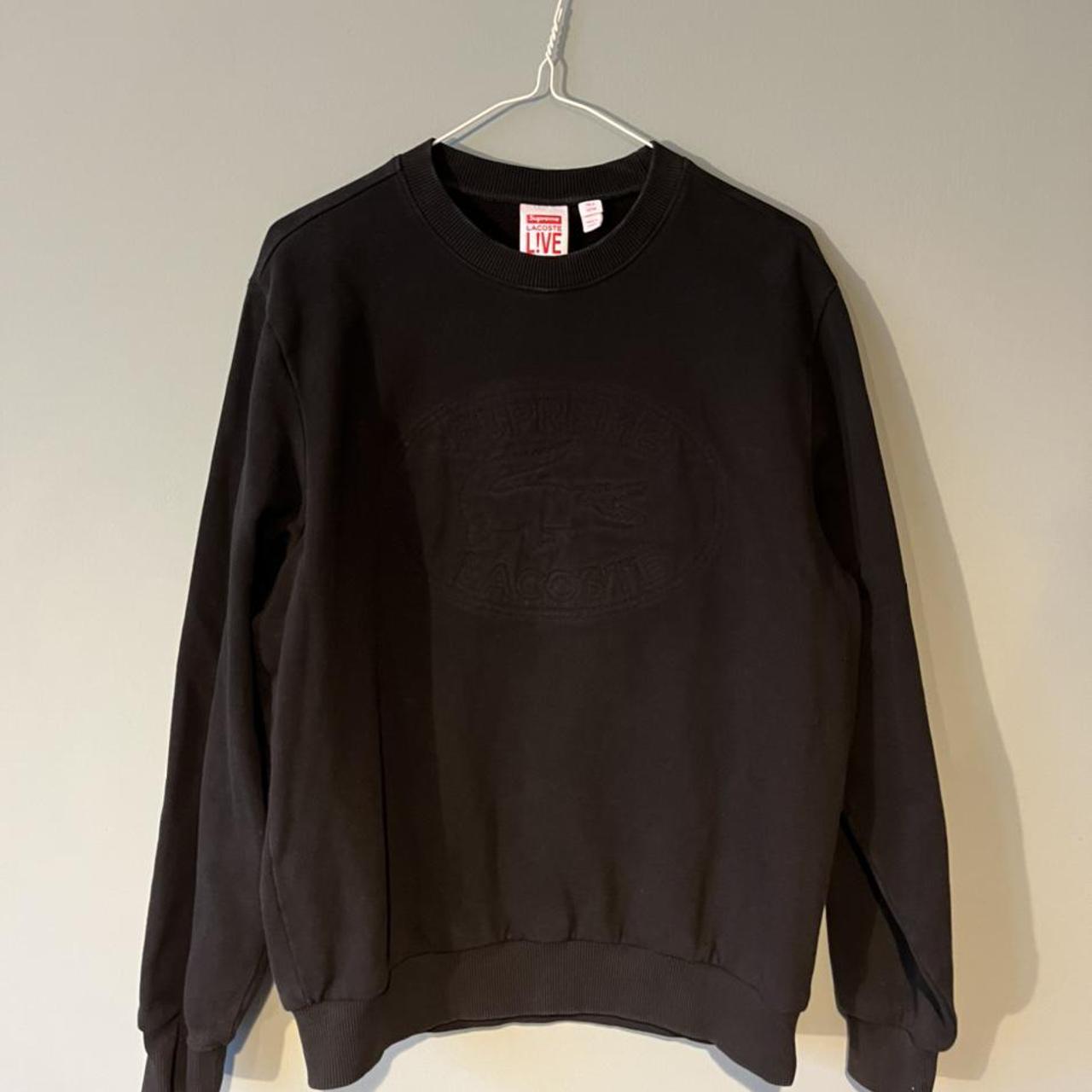 Supreme lacoste crewneck outlet black