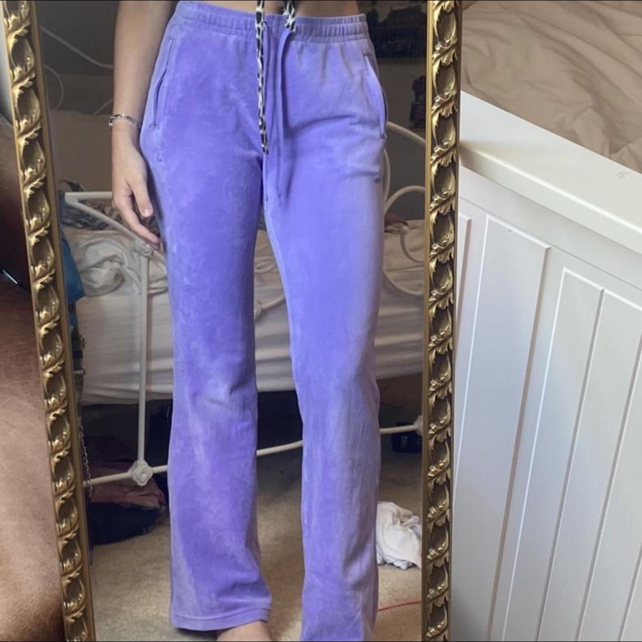 lilac juicy couture velvet / velour flares.... Depop