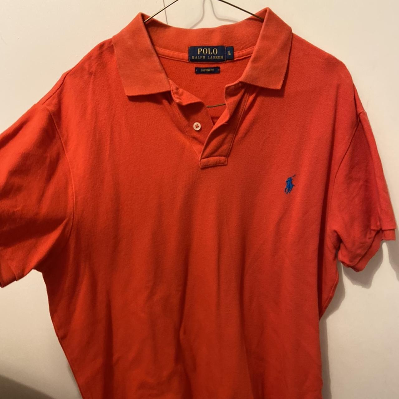 Men’s red Ralph Lauren polo shirt, worn in good... - Depop