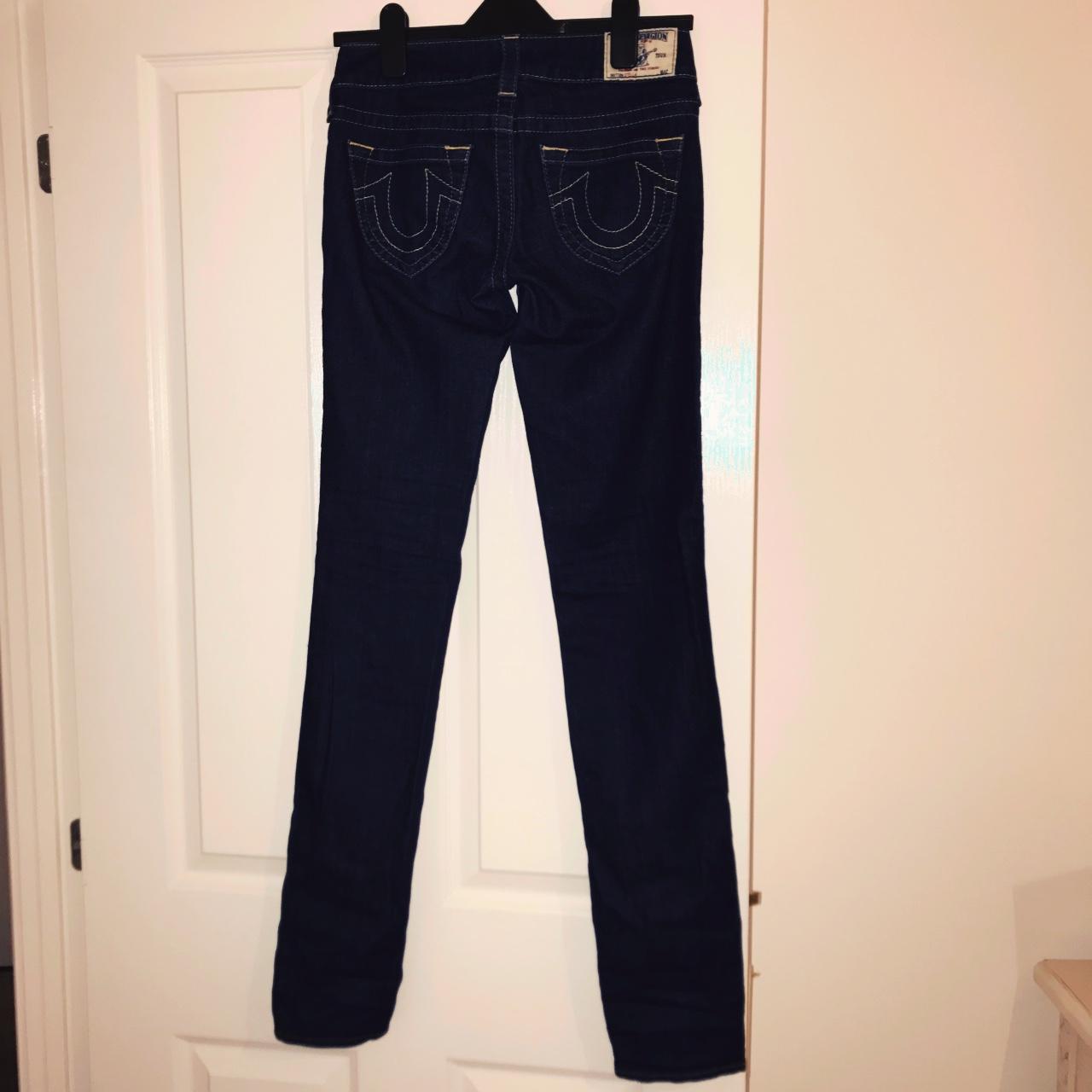 True Religion dark denim wash jeans, straight leg,... - Depop