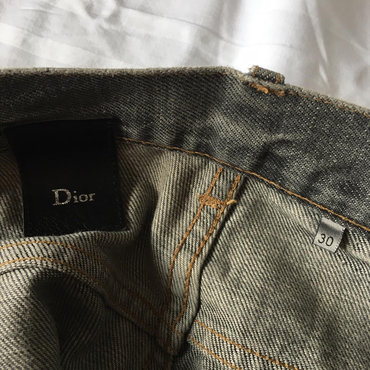 Used grey Christian Dior jeans W30 L29 Not Gucci,... - Depop