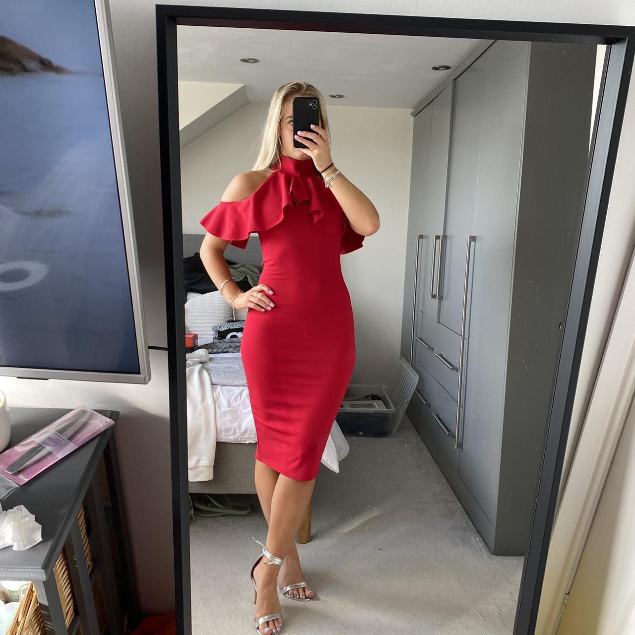 Missguided red sales midi dress