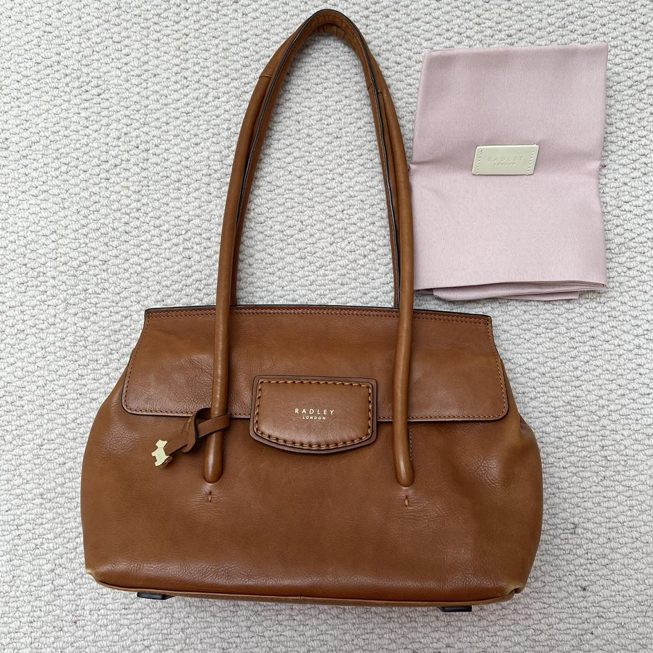 Radley london shoulder bag in tan leather with dust... Depop