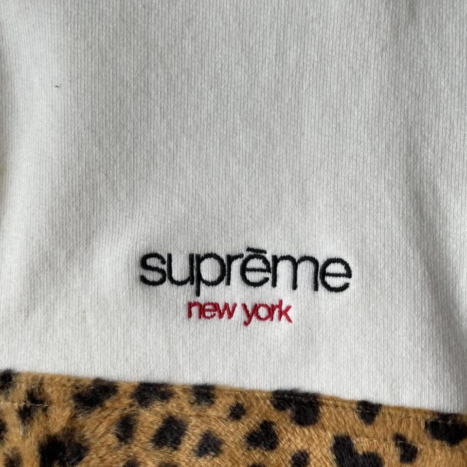 Supreme leopard print half zip fleece/sweater in... - Depop