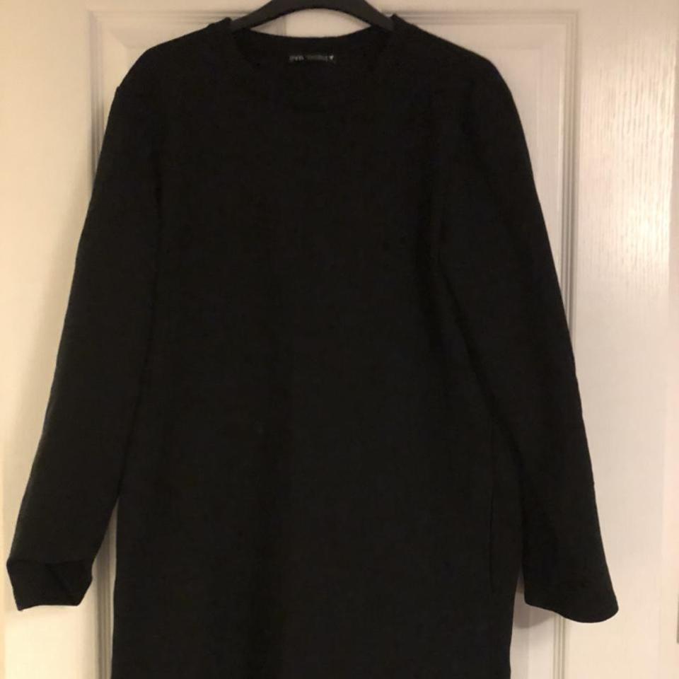 zara black sweatshirt dress