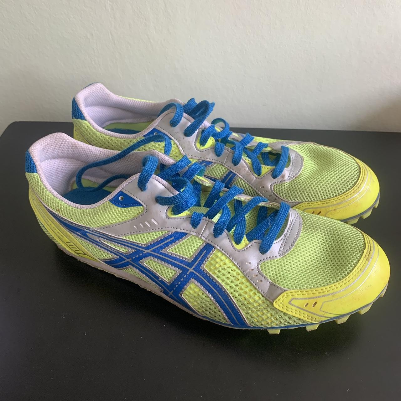 ASICS Men's Yellow and Green Trainers | Depop