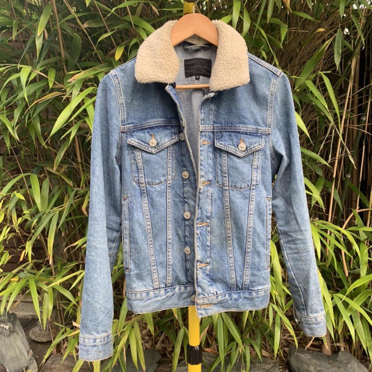 River island borg hot sale denim jacket