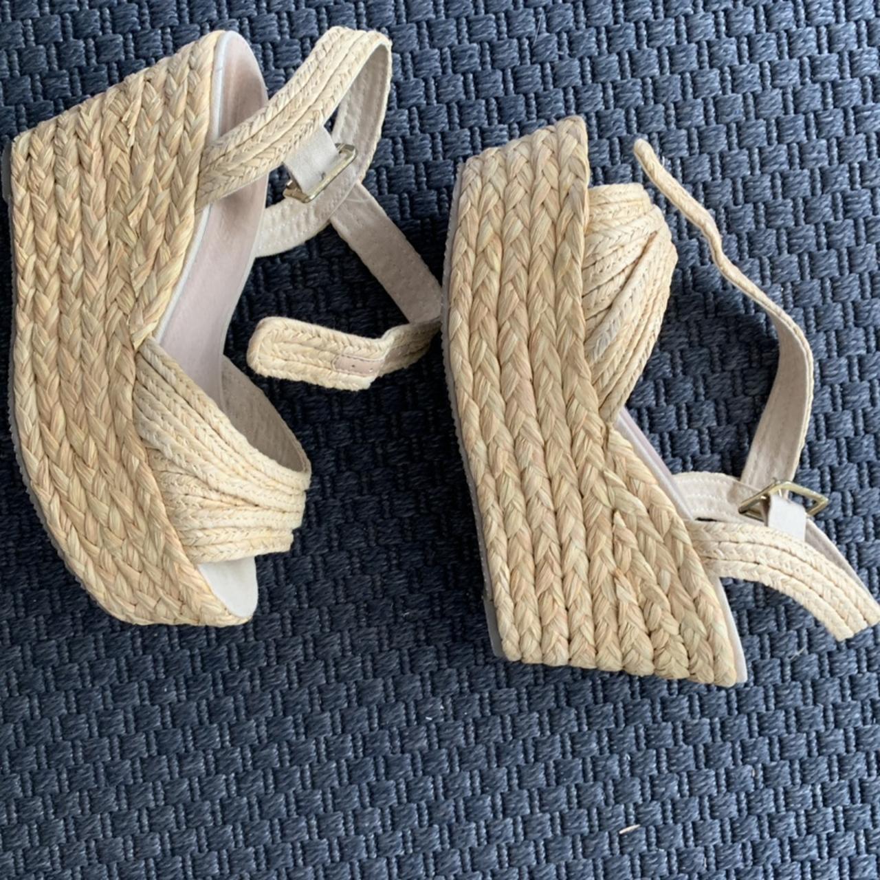 NEW RAFFIA PLATFORM SANDALS - Depop