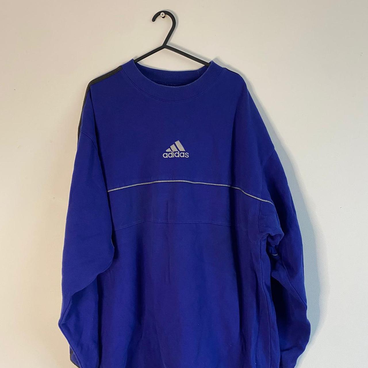 Vintage Adidas royal blue sweatshirt -90’s/2000’s... - Depop