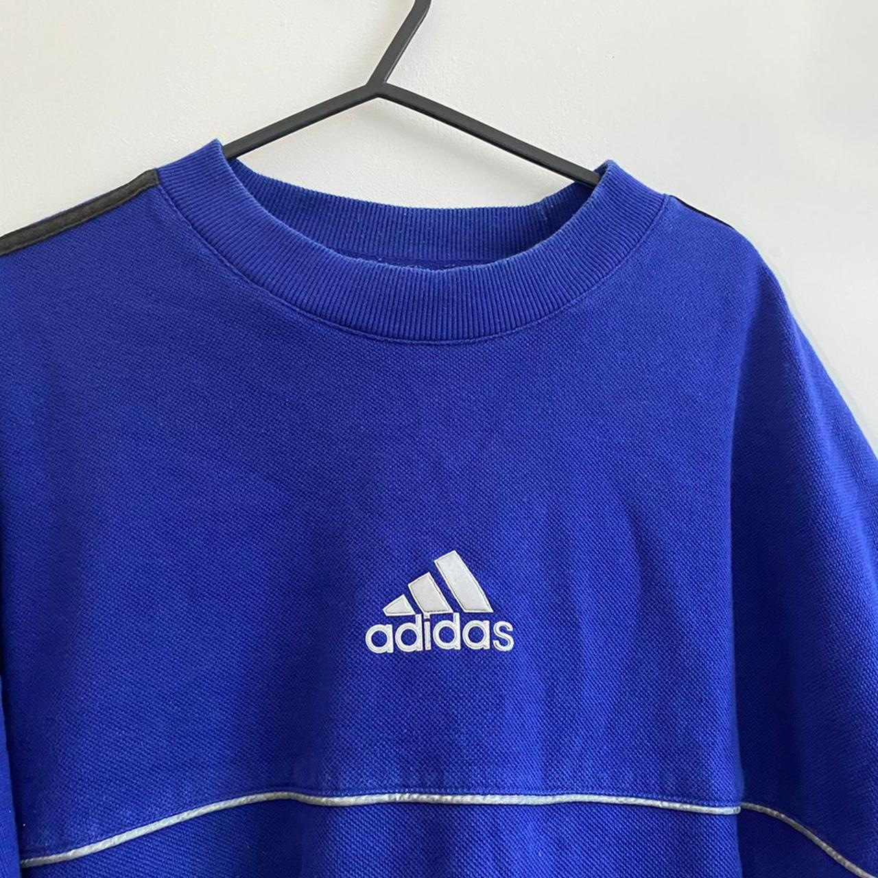 Vintage Adidas royal blue sweatshirt -90’s/2000’s... - Depop