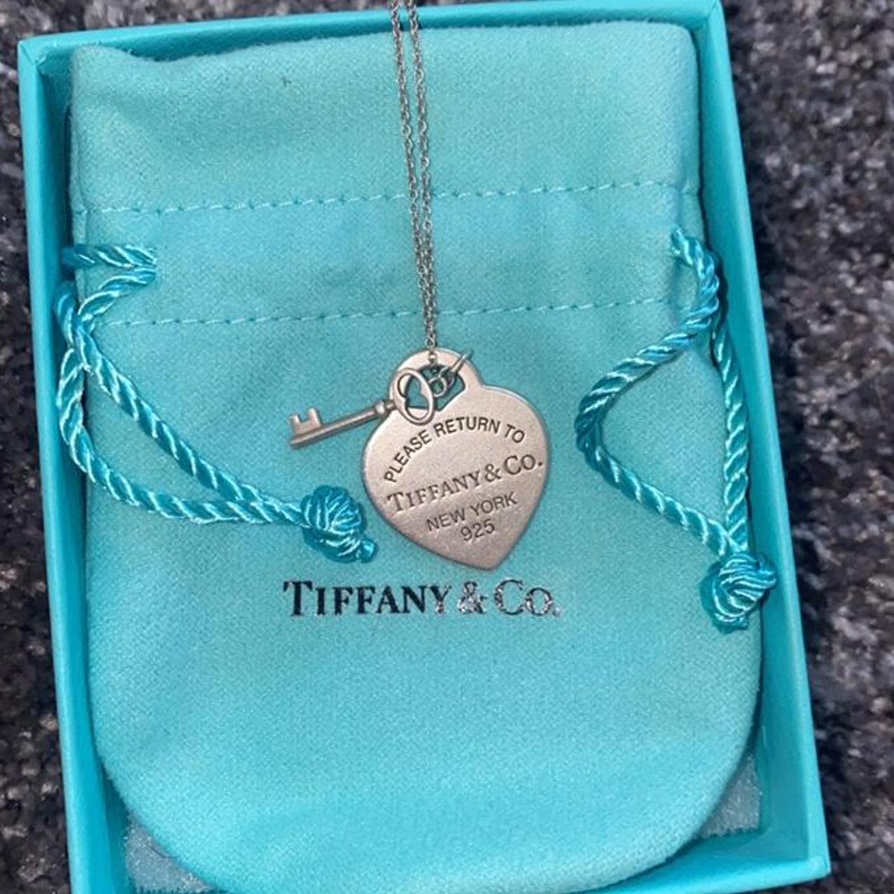 Tiffany’s heart tag and key necklace, worn but in... - Depop