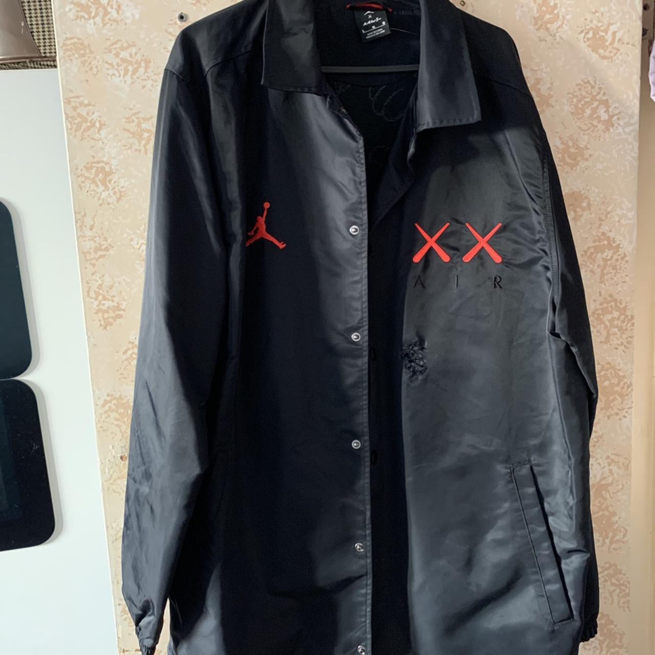 Kaws X Jordan Satin Coach jacket , Small tear in the...