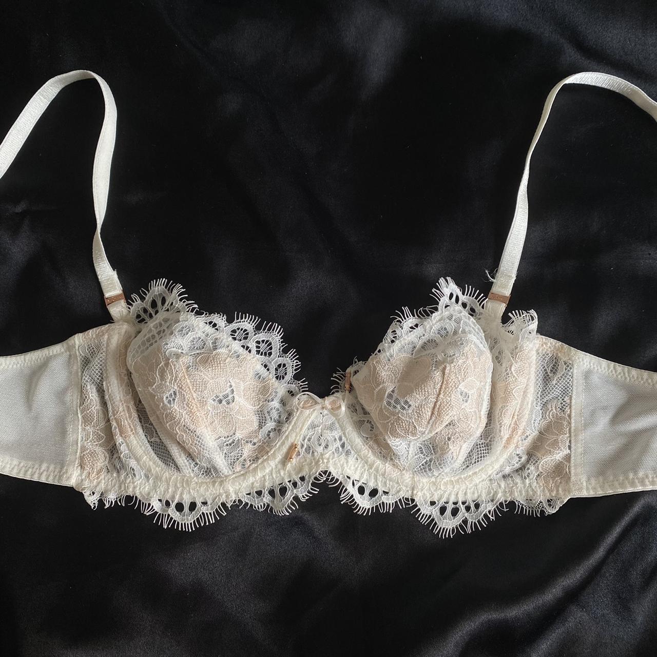 cutest most delicate lil bra its so pretty cream... - Depop