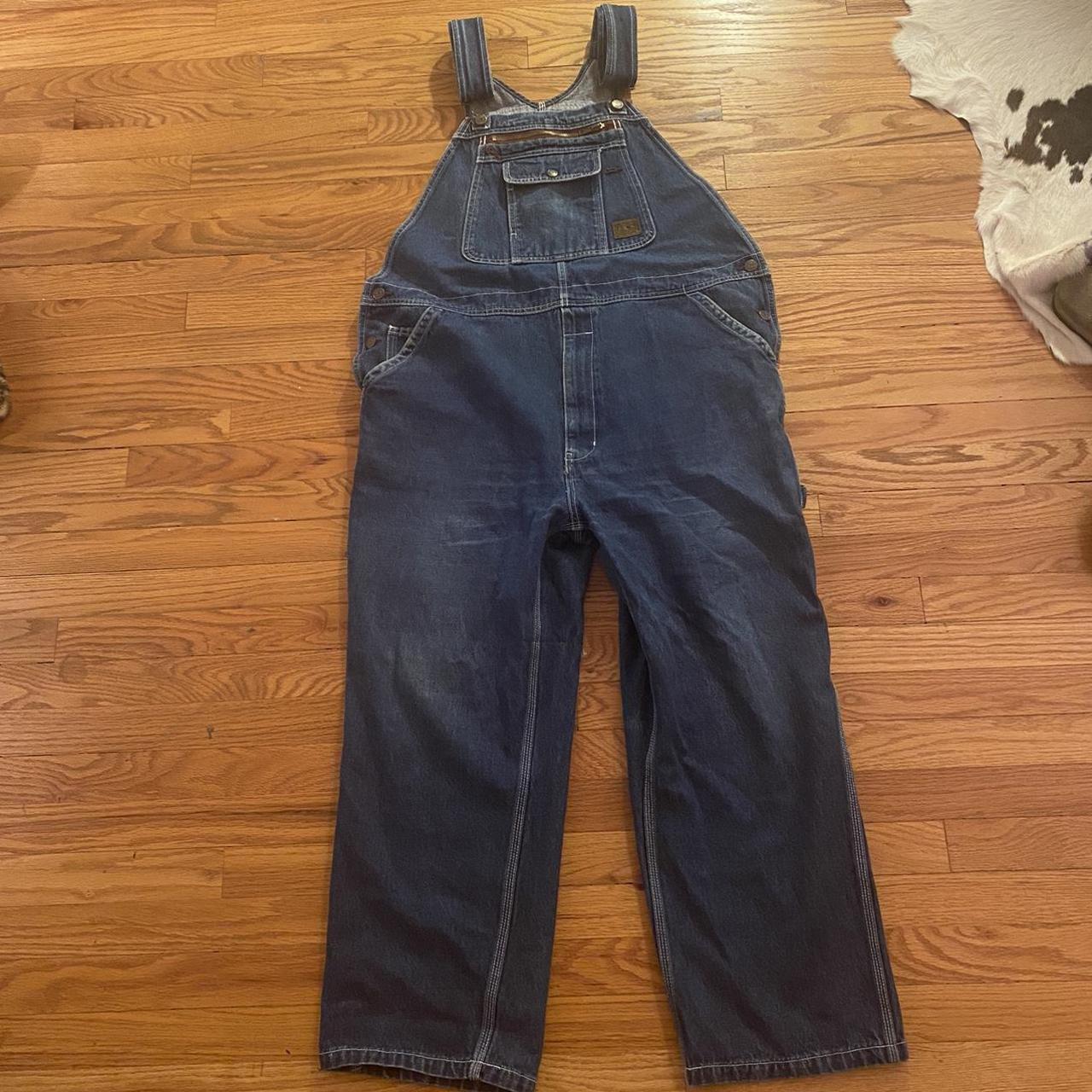 Denim Overalls. Size 40 x 28. Really good fit.... Depop